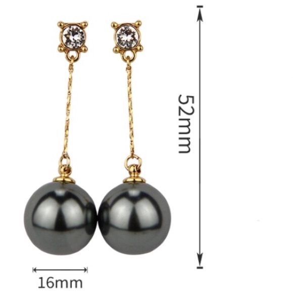 clip on pearl drop earrings - Picture 4 of 4